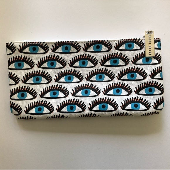 Bobbi Brown Make up bag evil eye pattern NWT white/blue/black - Picture 4 of 5